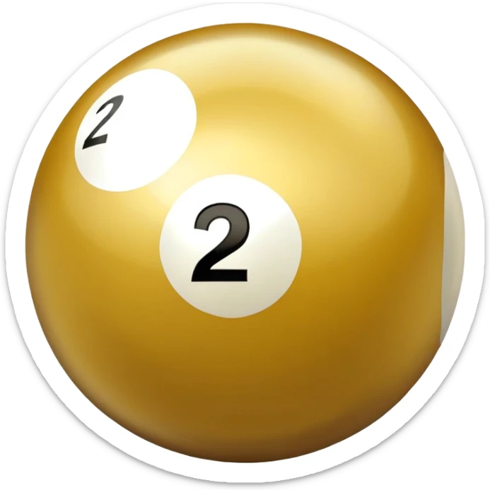 golden billiard ball with the number 23 in a shiny metallic style sticker
