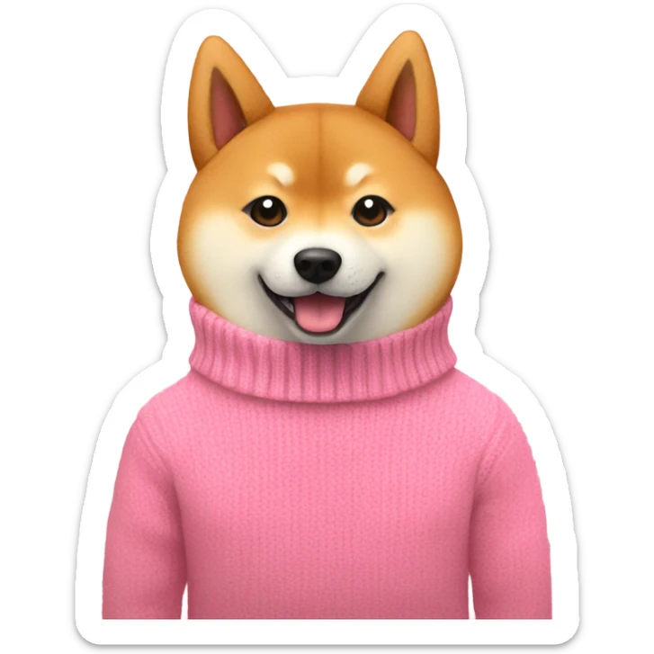 Shiba-inu you are a pink sweater with hearts sticker