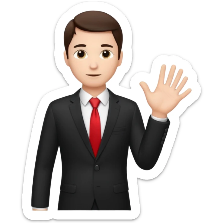 The businessman extends his hand to the side, as if he is about to take something. sticker