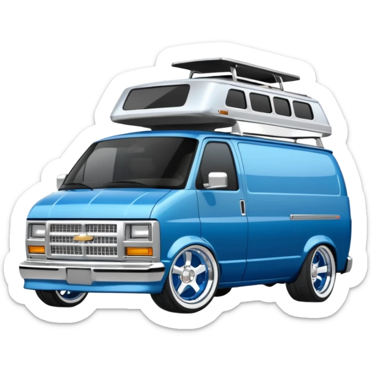 Chevy Astro van, slammed, tucking wheels, lowrider, big rims, GMC safari van sticker