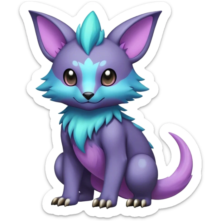 cool colorful dark pastel fantasy animal hybrid Fakemon full body  sticker