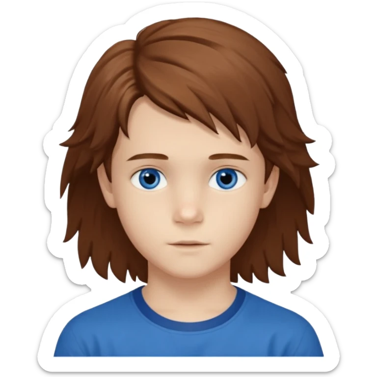 Ein junges Mädchen mit klaren, blauen Augen und langes braunen wellig-glattem Haar, hellem Teint mit sanftem Glow. Zarte, harmonische Gesichtszüge freundlicher Ausdruck. Dezente braune schwarze Brille, moderner, minimalistischer Stil. Gesamtwirkung: intelligent, feminin, natürlich schön sticker