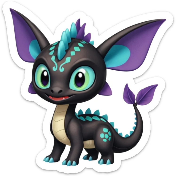 Meloetta-Amaura-Spyro-Toothless-Stitch-Pokémon-Fakémon-creature-hybrid sticker
