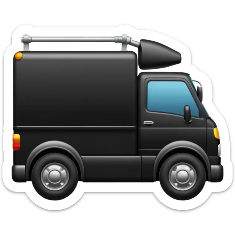 quiero un emoji de un camion en tonos negro sticker