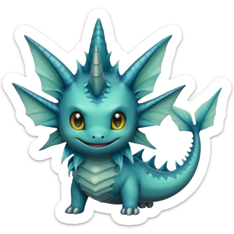 Deep-Dark-Swamp-Seafoam-Green Murky Gloomy Dull Swampy Muddy Vaporeon-Swamp-Monster sticker