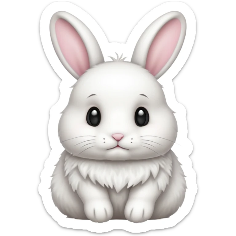 Extra furry white bunny sticker