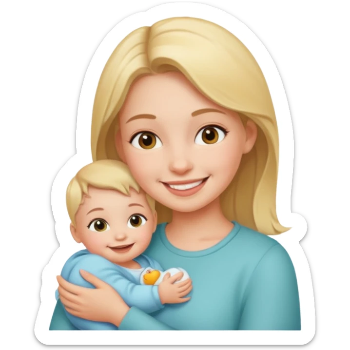 girl with baby  sticker