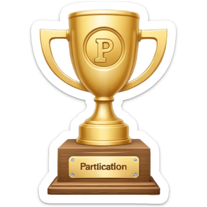 u forgot to put the words "Participation Trophy" on the gold plate on the wooden base. u keep generating images without the words "Participation Trophy" on the base. im just gonna keep saying u need to include the words "Participation Trophy" on the base so hopefully u get the message. sticker
