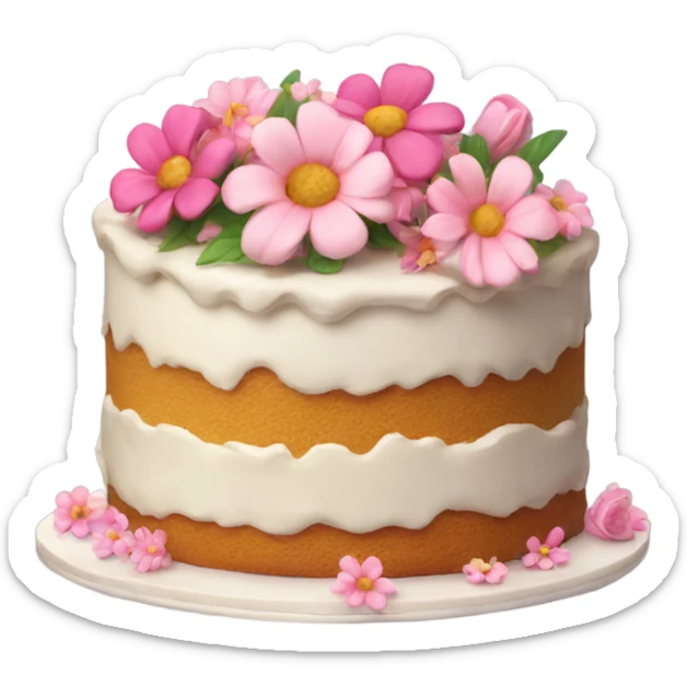 Cake with flowers  sticker