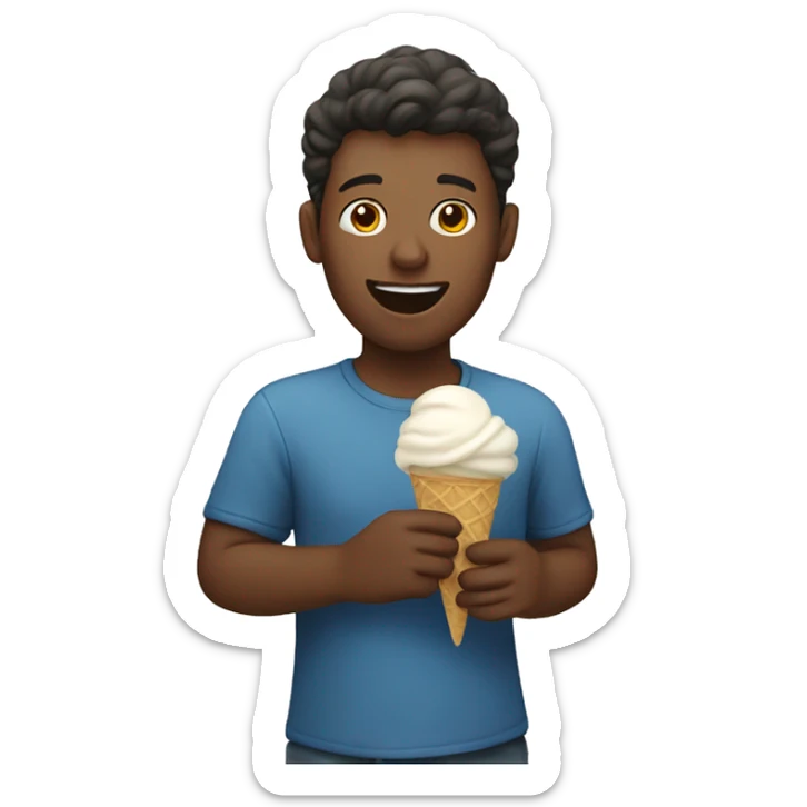 someone eating ice cream  sticker