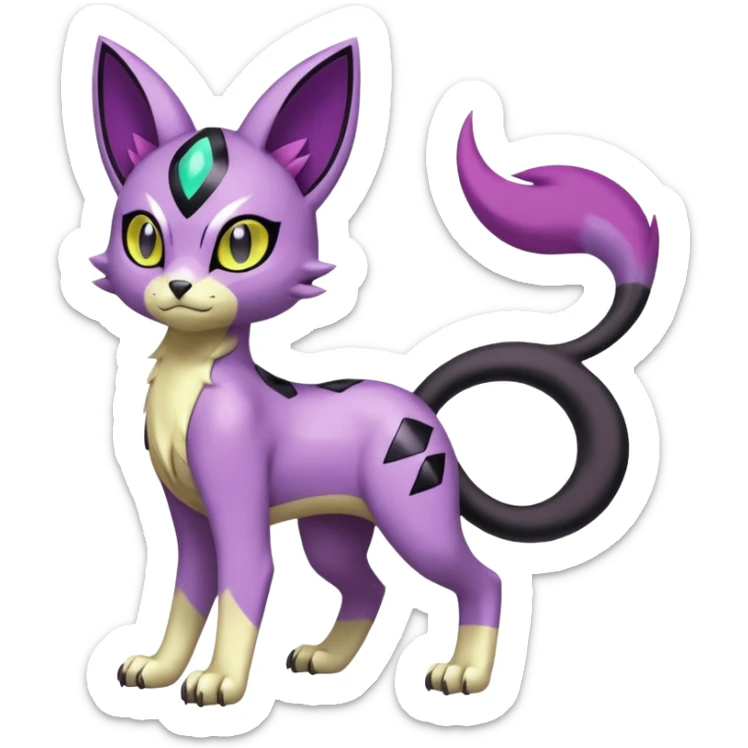 Meloetta-Noibat-Gatomon-Liepard-Pokémon-Digimon-Fakémon-fusion-hybrid-creature sticker