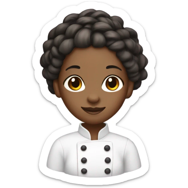 Black girl with lavender chefs coat she has braids with beads on the ends that are brown  sticker