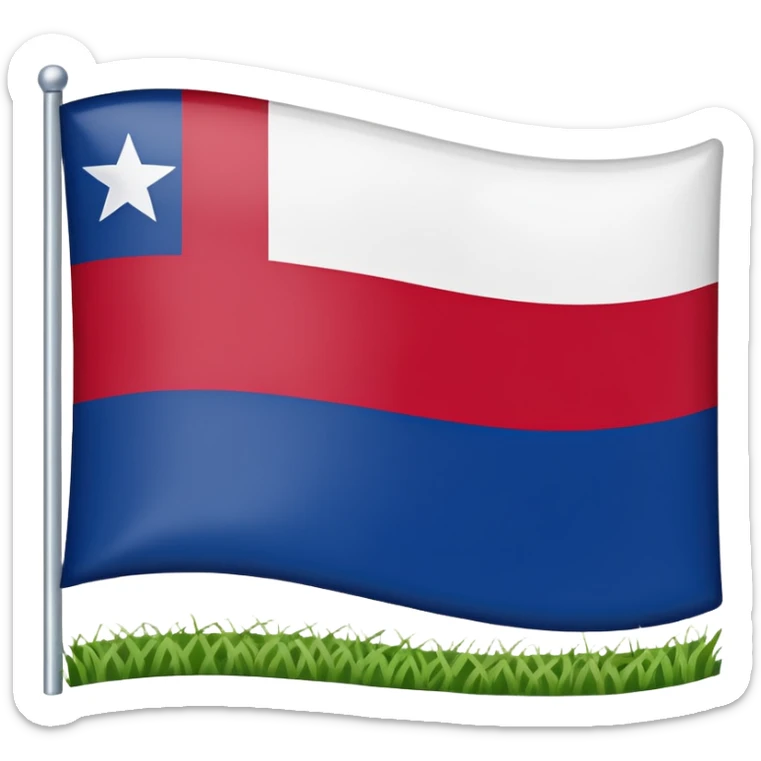 An emoji of the Texas state flag/ a mini American with one star and one white stripe and on red stripe sticker