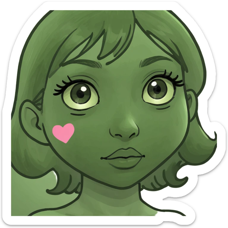 Girl with big heart eyes saying hubba hubba  sticker
