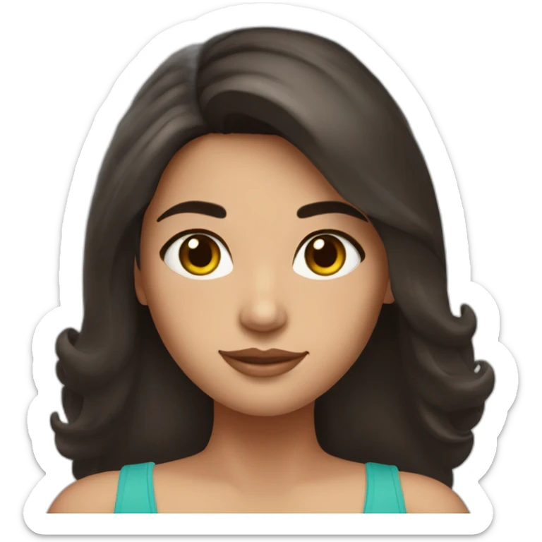 beautiful argentine girl with dark hair and suntan skin sticker