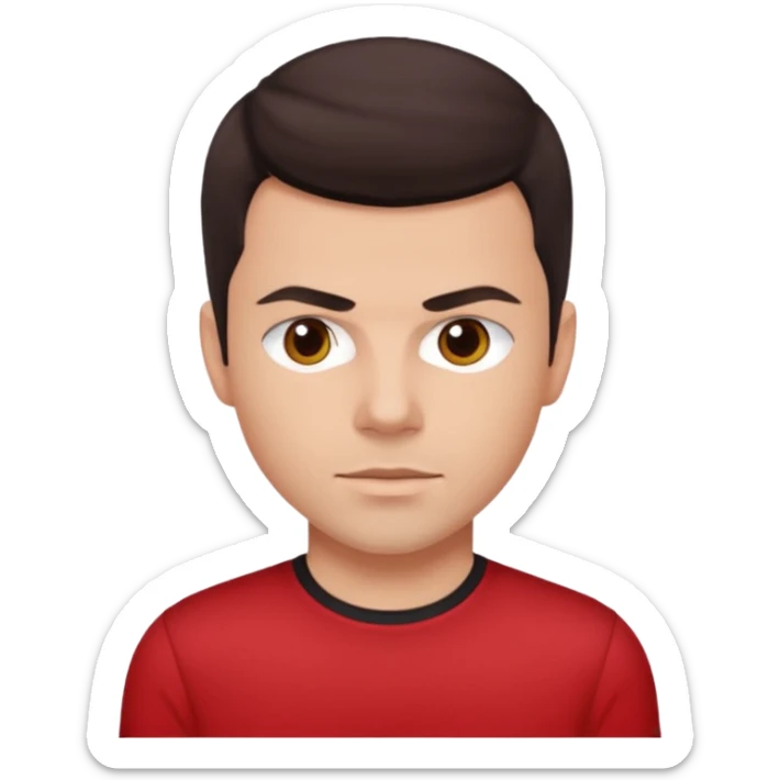 Jordan Knight brown eyes,dark brown hair, red shirt  sticker