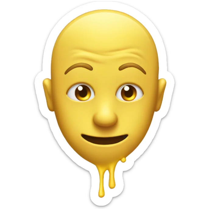 A yellow face emoji, feeling kinda funny, and kidnda feeling hot and steam  sticker