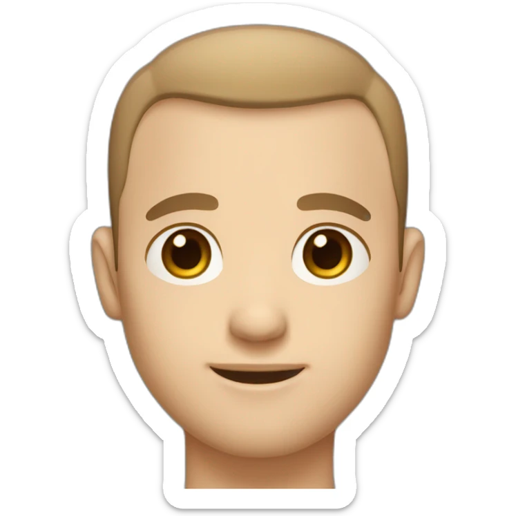 Short hair, balding, white skin, brown hair, brown eyes man sticker