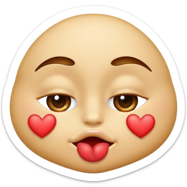 the literal kissing emoji whilst twinking but just wothout rhe heart: twinking amoji while kissing  sticker