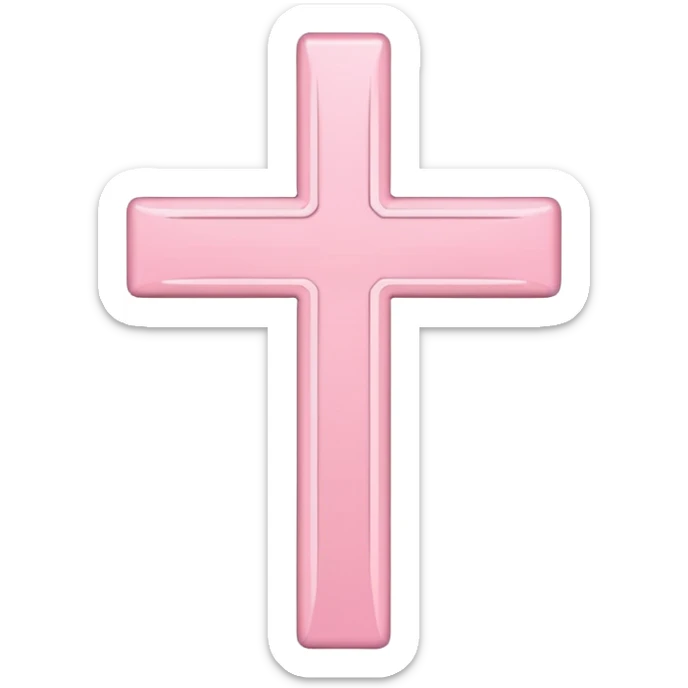 Light pink simple straight cross sticker