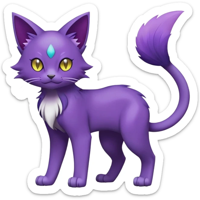 Purrloin-Delcatty-Pokémon-Fakémon-hybrid-creature (full body) sticker