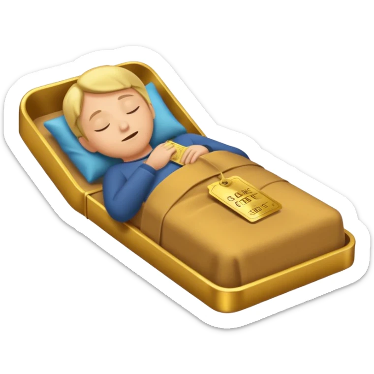 emoji of a person sleeping while a floating opportunity like a golden ticket drifts away with transparent background alpha channel sticker