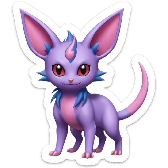 Sneasel-Nidorino-Espeon-Noibat-Purrloin-Fakémon-hybrid-creature (full body)  sticker
