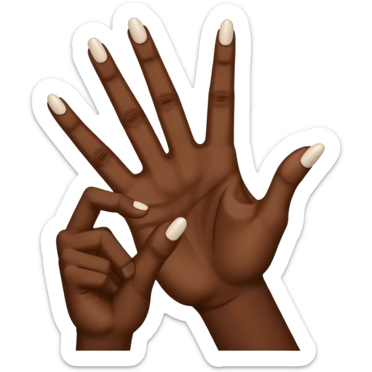 Make the ysl hand sign, but make the hand dark skin, only 4 fingers, with the index and middle finger up and the thumb up, every other finger down. Only 1 hand  sticker