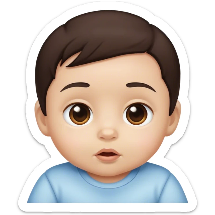 Baby with dark brown hair sticker