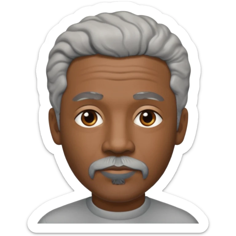 An avatar of a cool debinaire black man in his early sixties with shorter wavy gray hair, short sideburns and a short trimmed goatee. sticker