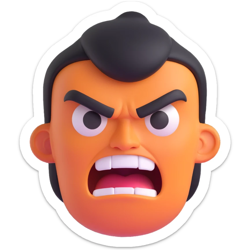 face expressing anger sticker