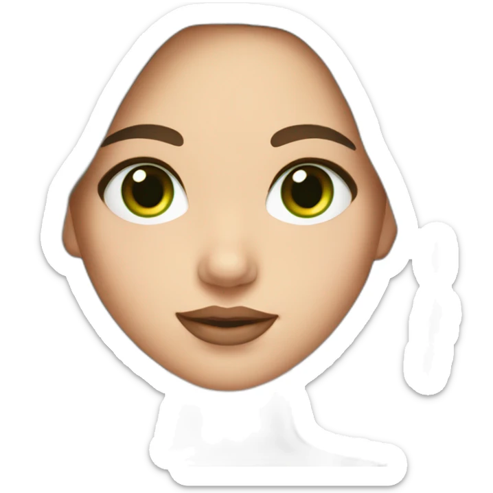 girl with brown hair, big green eyes, plump lips sticker