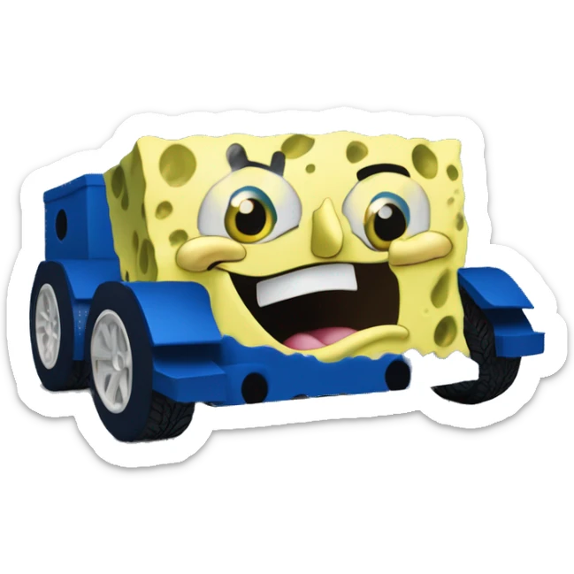 Spongebob wide-body dark blue Cardstock Papercraft fr-s racecar sticker