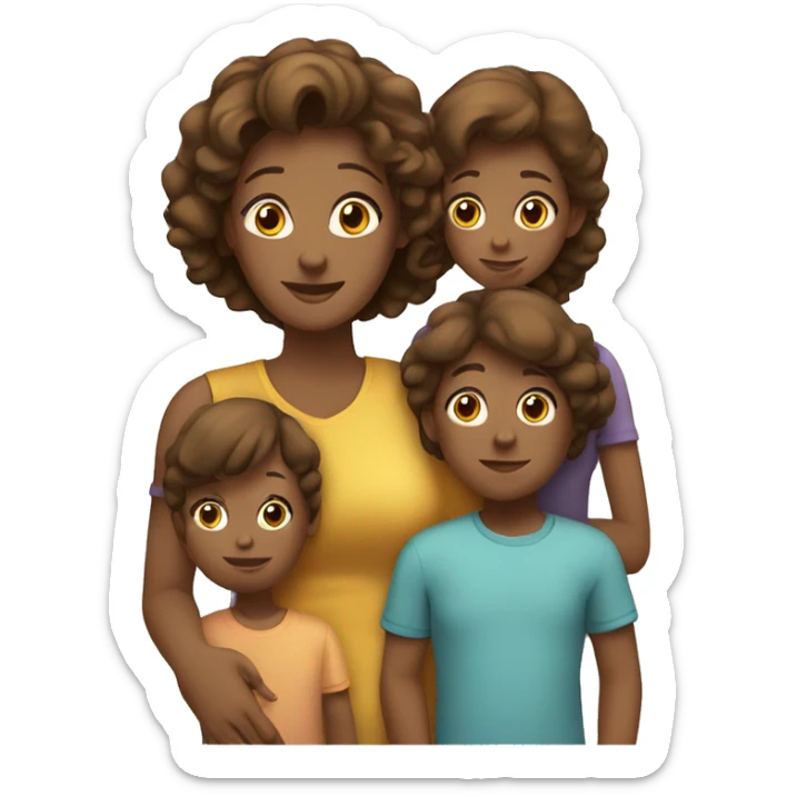 Mom with three children (2 teenagers and a toddler). sticker