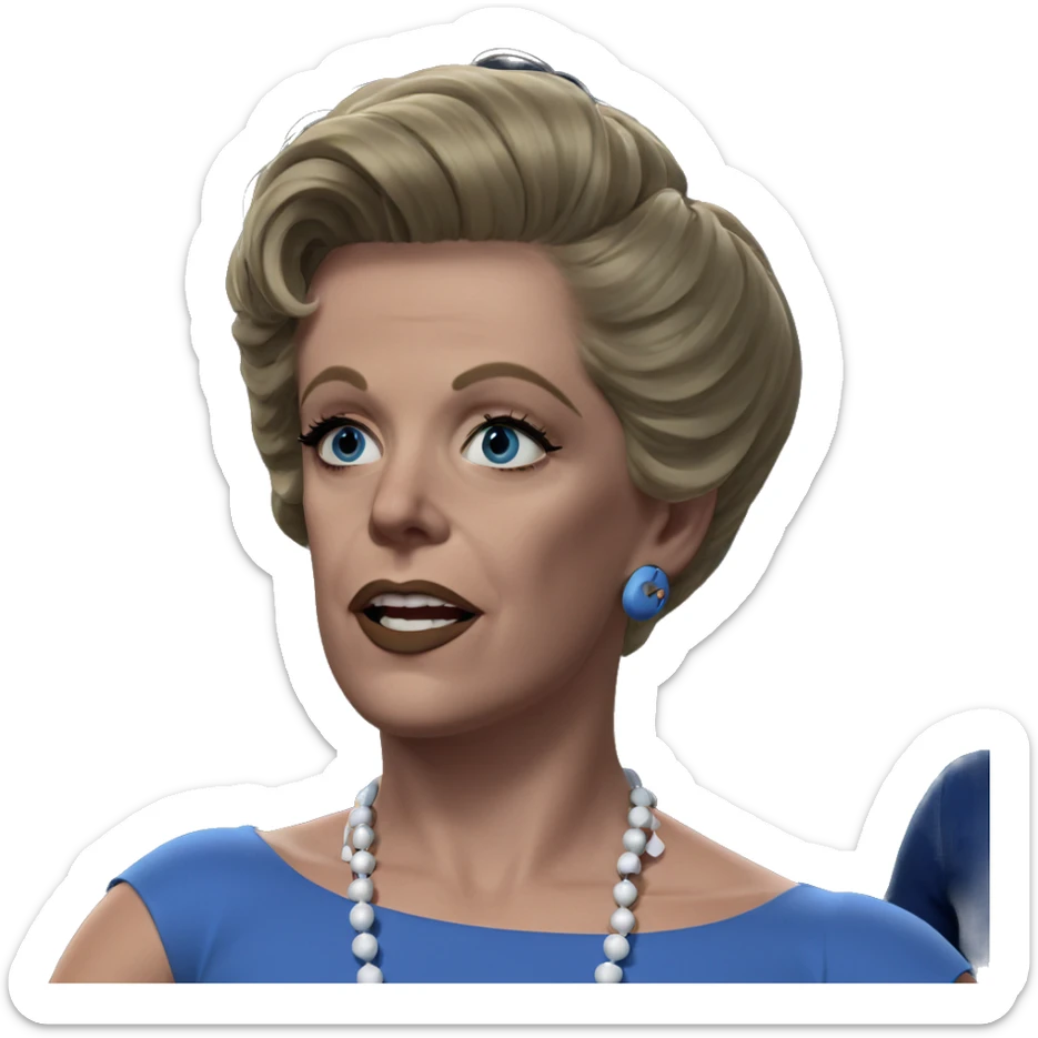 blonde girl in blue dress sticker