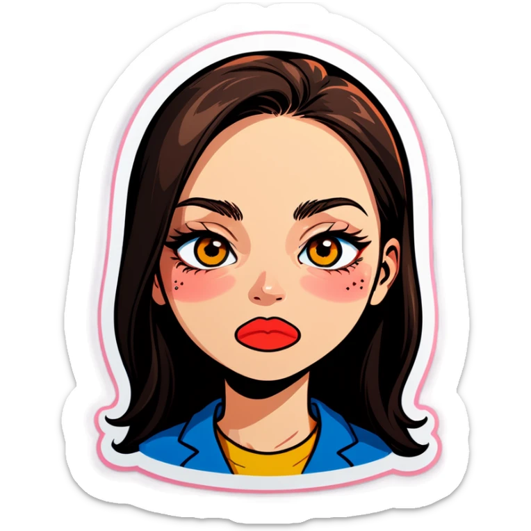 The face of the person who covers one eye and mouth sticker