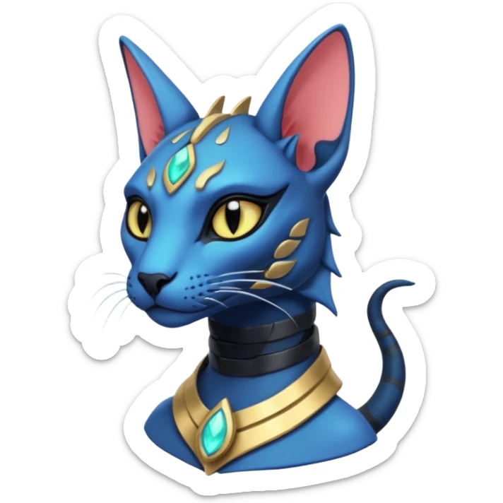 Futuristic Furry Ethereal Beautiful Salandit-Bastet-Fakémon-hybrid-creature (full body)  sticker
