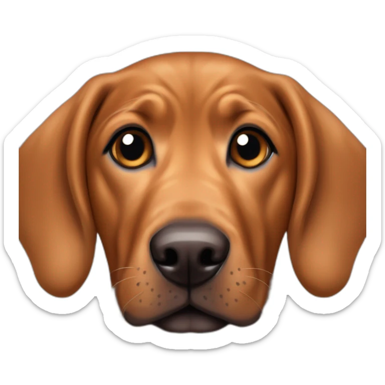 brown puppy dog mixed breed of austrian pinscher, redbone coonhound, nova scotia retriever and shar pei sticker