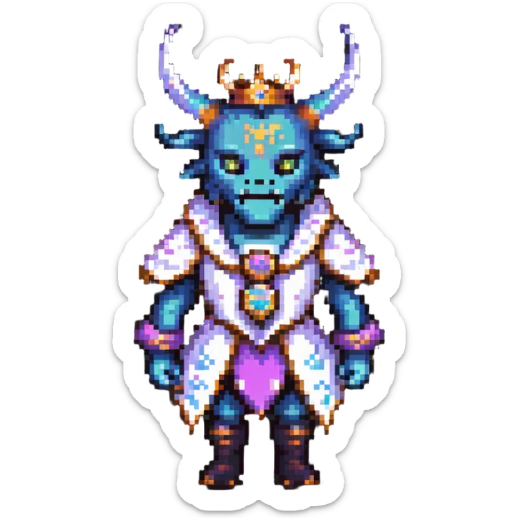 The Beast from Beauty and the Beast, monster prince with horns and fancy clothes sticker