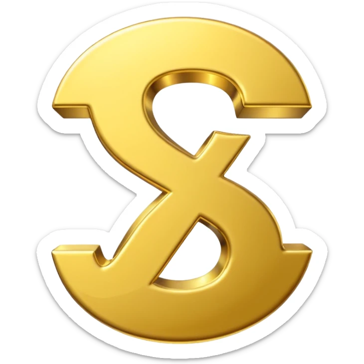 Symbole de currency en or en forme de lettre F précise, seul, 3D, brillant, style emoji simple et lisible sur fond uni. pas une autre lettre

Fcoins sticker