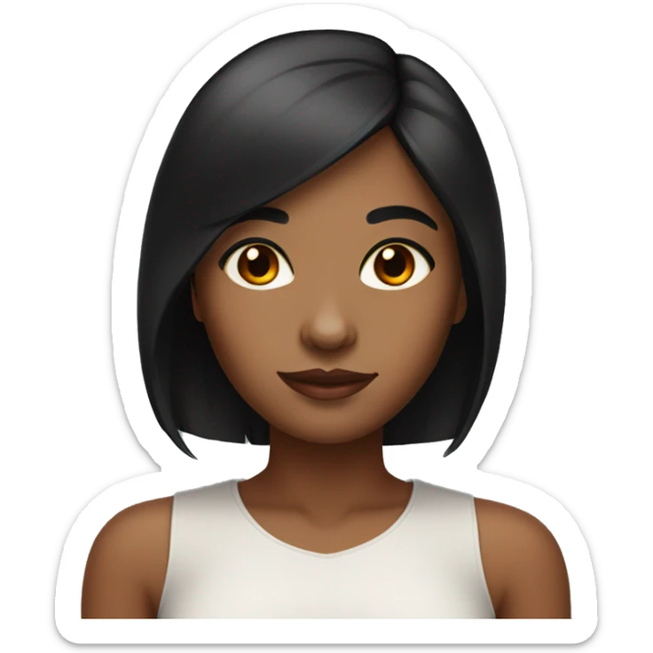 Brown girl with black hair and red highlights portrait sticker