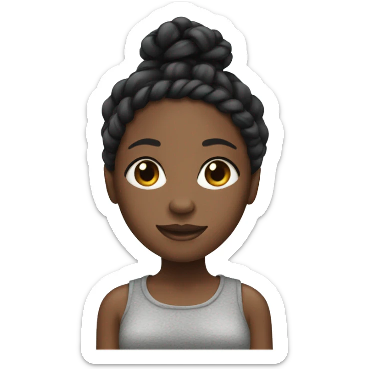 Black girl with braids sticker