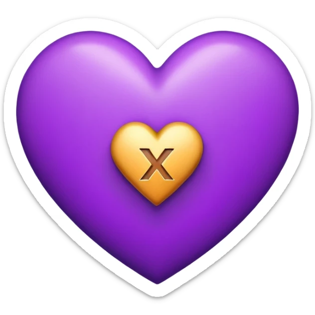 The white Letter “x” inside a Purple Heart sticker