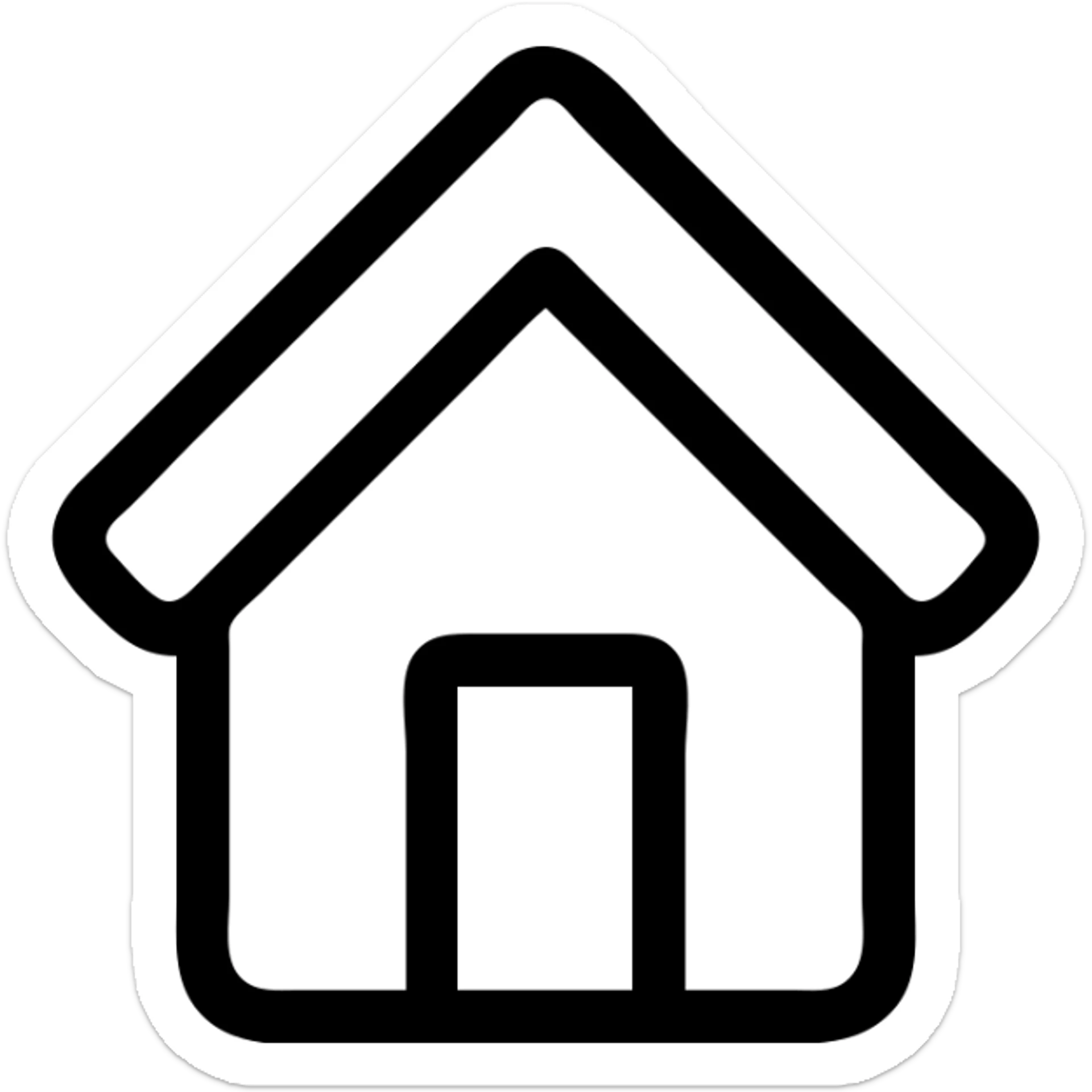 Minimalist house icon in the style of Airbnb category icons, thick lines, modern and friendly, no text sticker