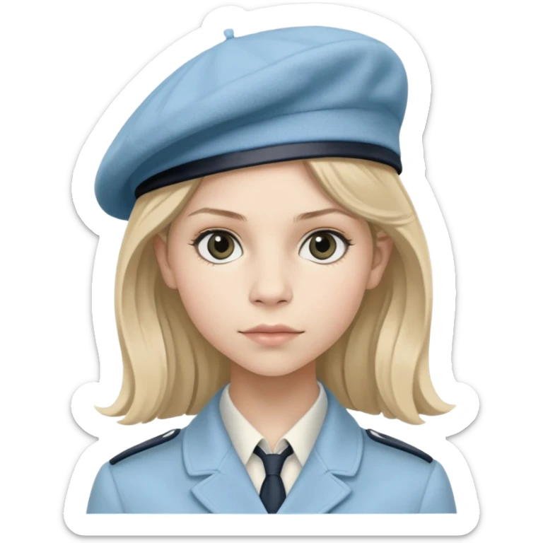 Clemence Poesy is Fleur Delacour in harry potter, light blue classic French beret – soft, round, and slightly tilted to one side. sticker