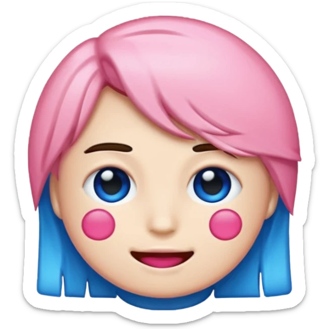 Americano emoji in the form of pink and blue pixels sticker