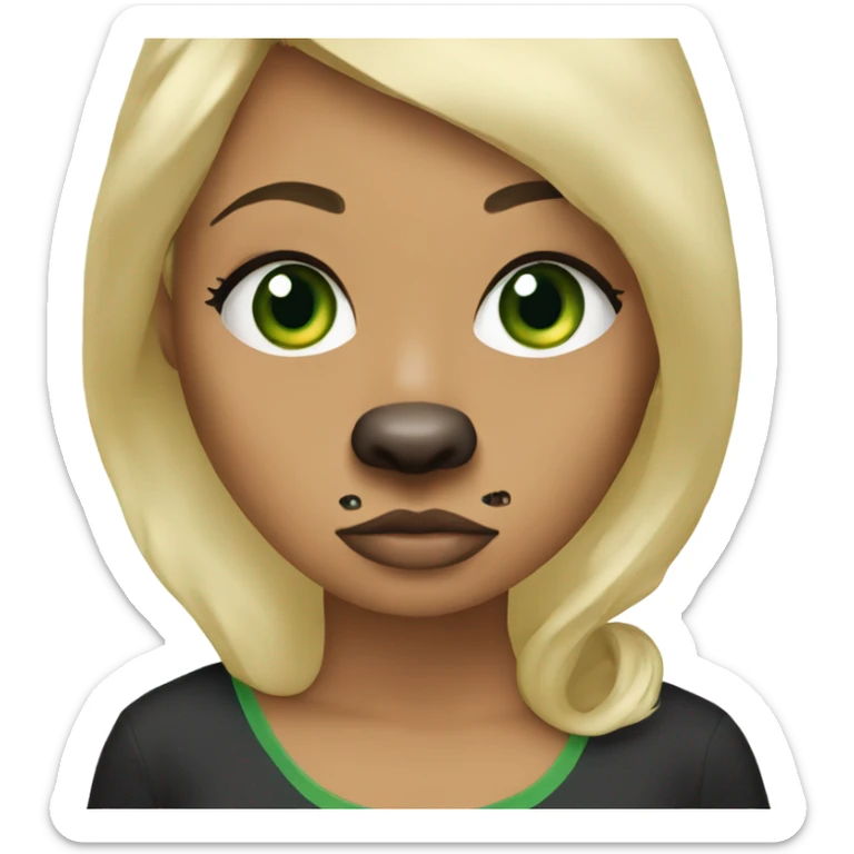 Green eyed Pretty blonde woman with Rottweiler  sticker