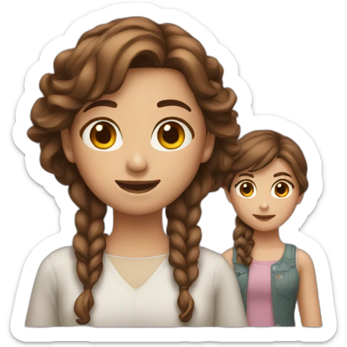 Three girls with brown hair sticker