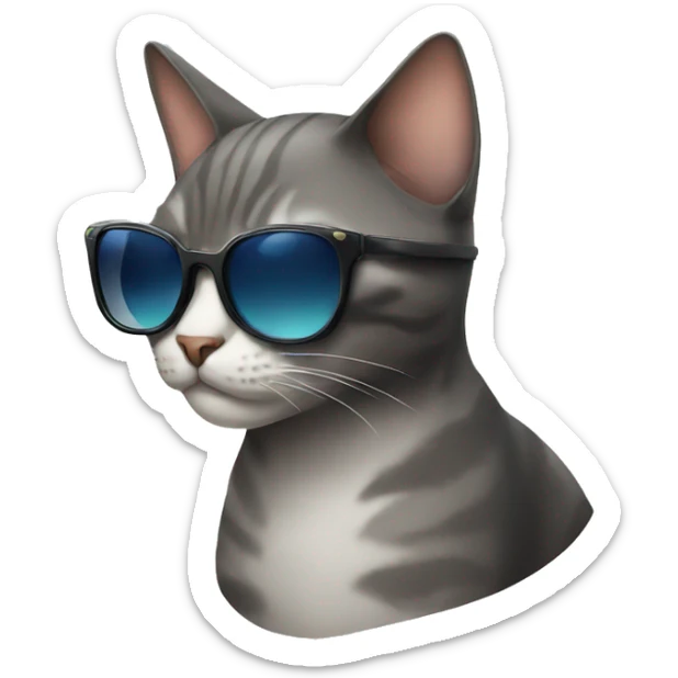 Cat with sunglasses sticker