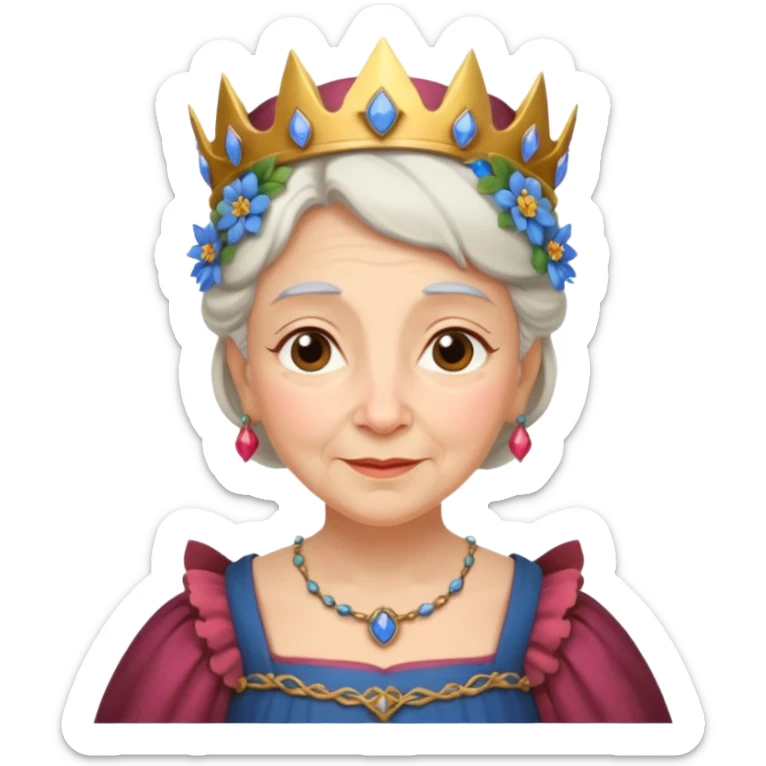 The kind and amiable grandmother in medieval fairy tales sticker